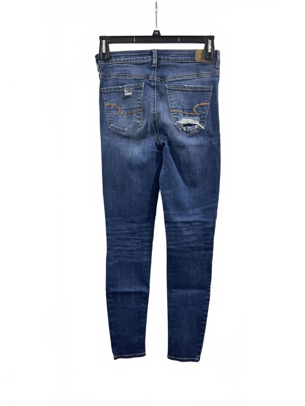 American Eagle Highest Rise Distressed Jegging Jeans Size 4 Blue Wash - Picture 2 of 9
